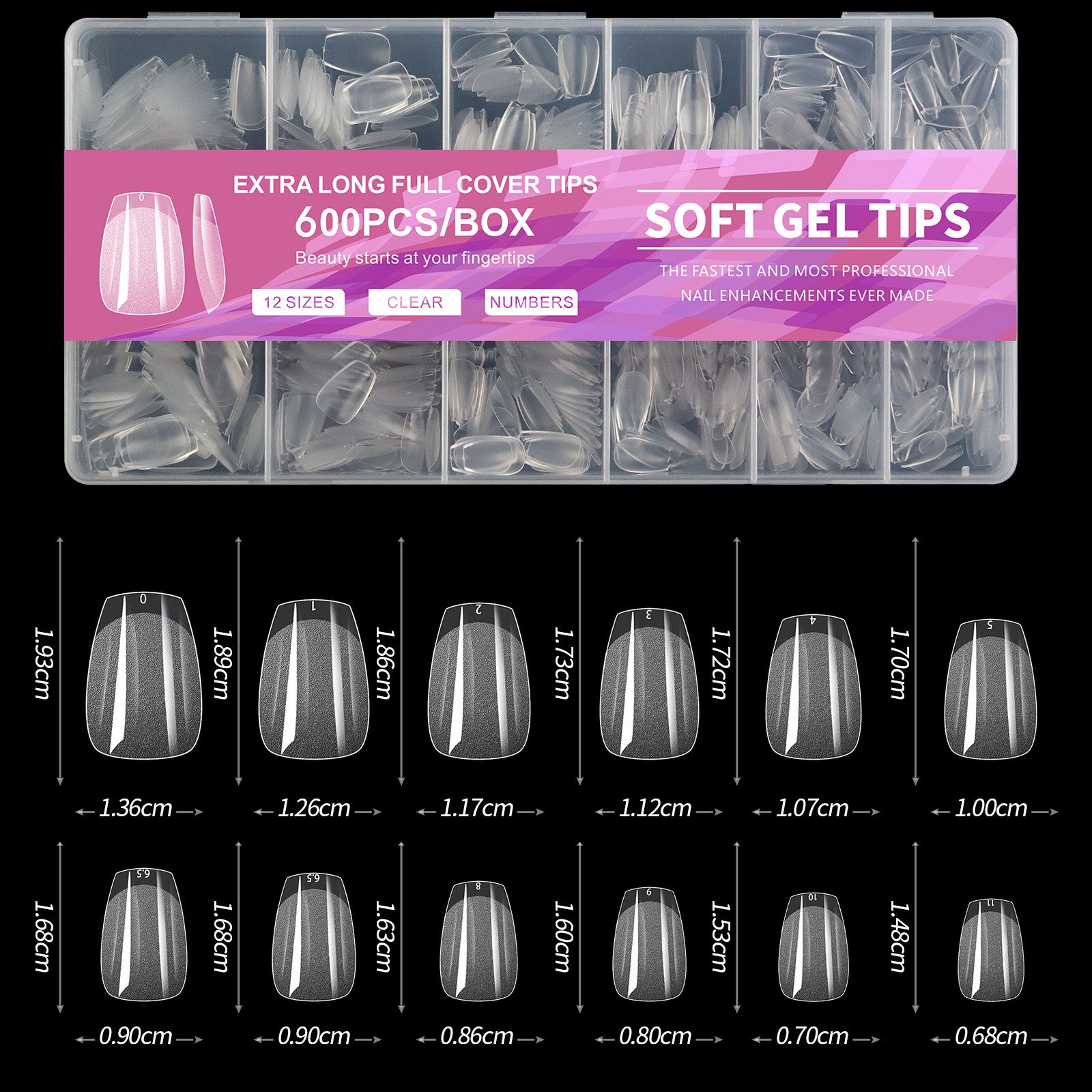 Soft gel tips