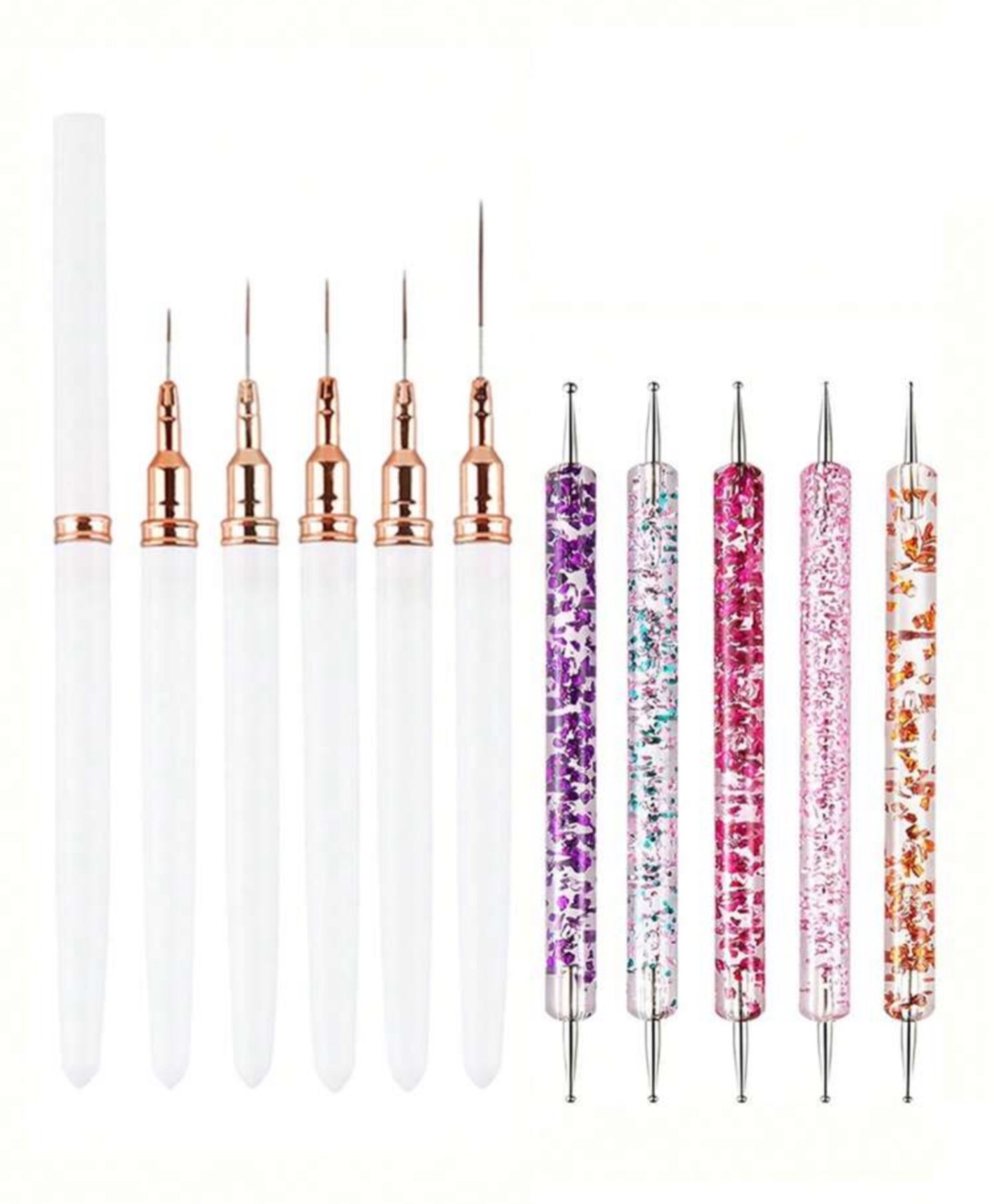 Nail brush + dotting tool set